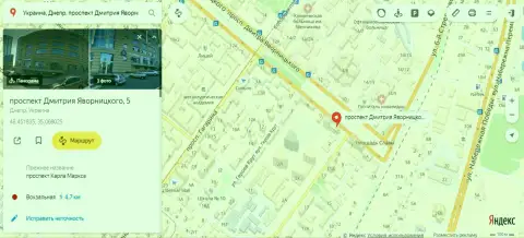 Слитый одним из служащих 770Капитал адрес мошеннической форекс брокерской конторы на Yandex Maps