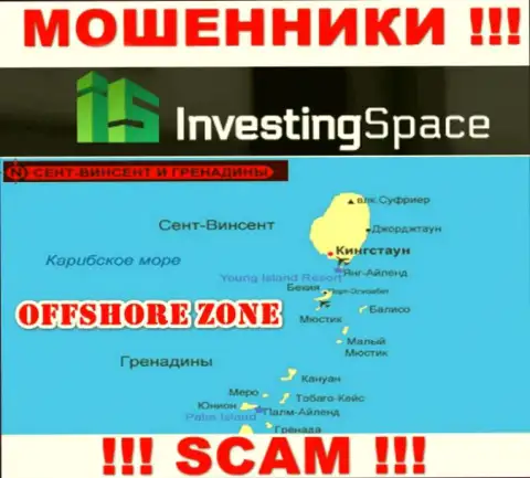 Investing Space расположились на территории - St. Vincent and the Grenadines, избегайте совместной работы с ними
