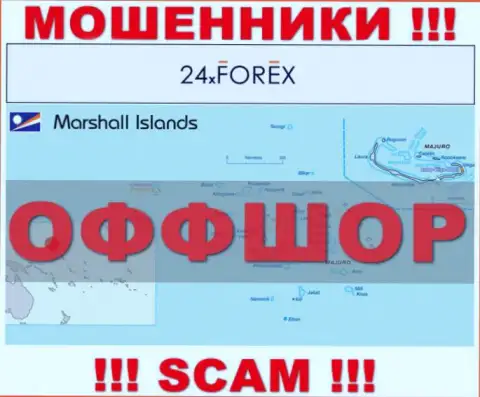 Marshall Islands - это место регистрации организации 24XForex, которое находится в офшорной зоне