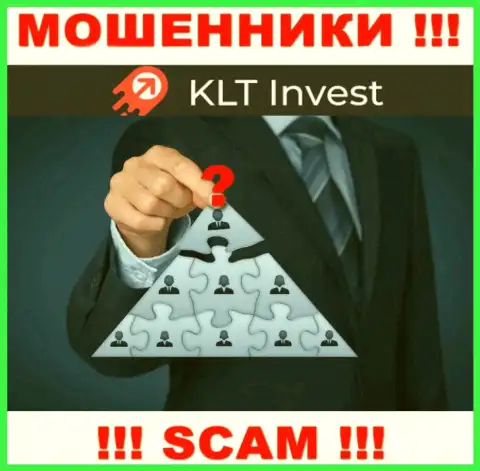Нет возможности разузнать, кто именно является прямыми руководителями конторы KLT Invest - это явно ворюги
