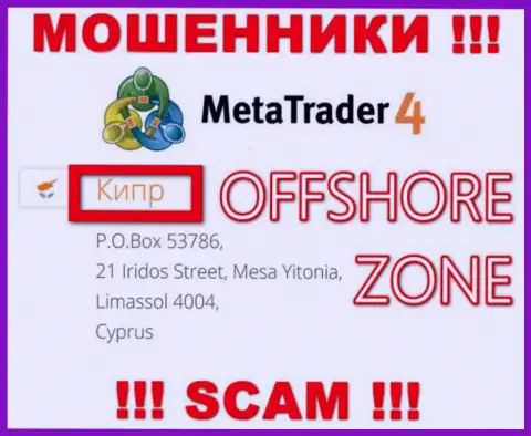 Компания MetaTrader4 Com зарегистрирована очень далеко от слитых ими клиентов на территории Кипр