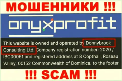Юридическое лицо компании Оникс Профит - это Donnybrook Consulting Ltd, инфа взята с официального интернет-ресурса