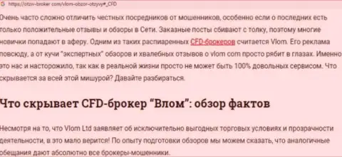 Статья с анализом, взятая на другом веб-сервисе с раскрытием Vlom, как кидалы