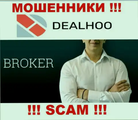 Не стоит верить, что сфера деятельности DealHoo - Брокер легальна - это надувательство