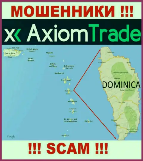 У себя на сайте АксиомТрейд указали, что зарегистрированы они на территории - Dominica