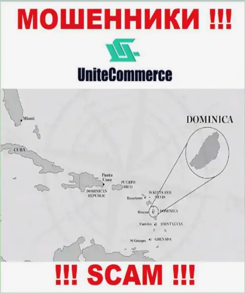 ЮнитКоммерс расположились в офшорной зоне, на территории - Commonwealth of Dominica