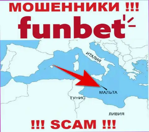 Организация FunBet - мошенники, пустили корни на территории Malta, а это оффшор