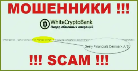 Юридическим лицом, управляющим internet мошенниками WCryptoBank Com, является Джили Финанс Денмарк А/С