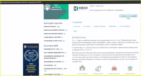 Материал об условиях совершения сделок форекс организации KIEXO, расположенный на интернет-сервисе Директори ФинансМагнатес Ком