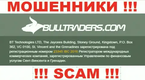 Bull Traders - МОШЕННИКИ, регистрационный номер (23345 IBC 2016) этому не помеха