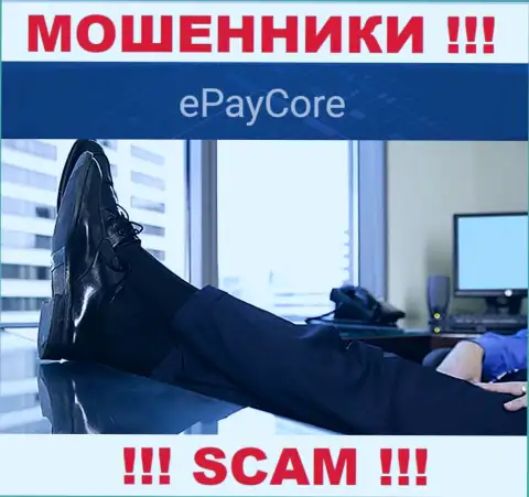 На веб-сервисе компании E Pay Core не написано ни слова об их непосредственном руководстве - это АФЕРИСТЫ !!!