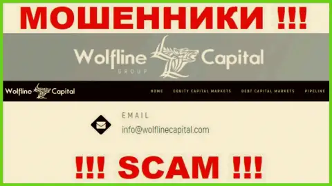 МОШЕННИКИ WolflineCapital предоставили у себя на интернет-сервисе почту конторы - писать сообщение весьма рискованно