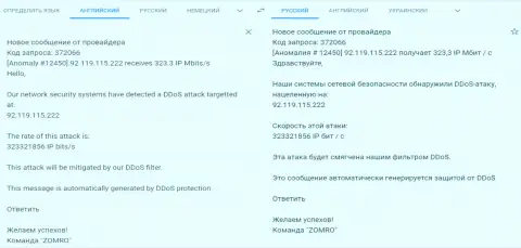 DDOS-атака на портал fxpro-obman com, организованная по заказу форекс шулера FxPro Group Ltd